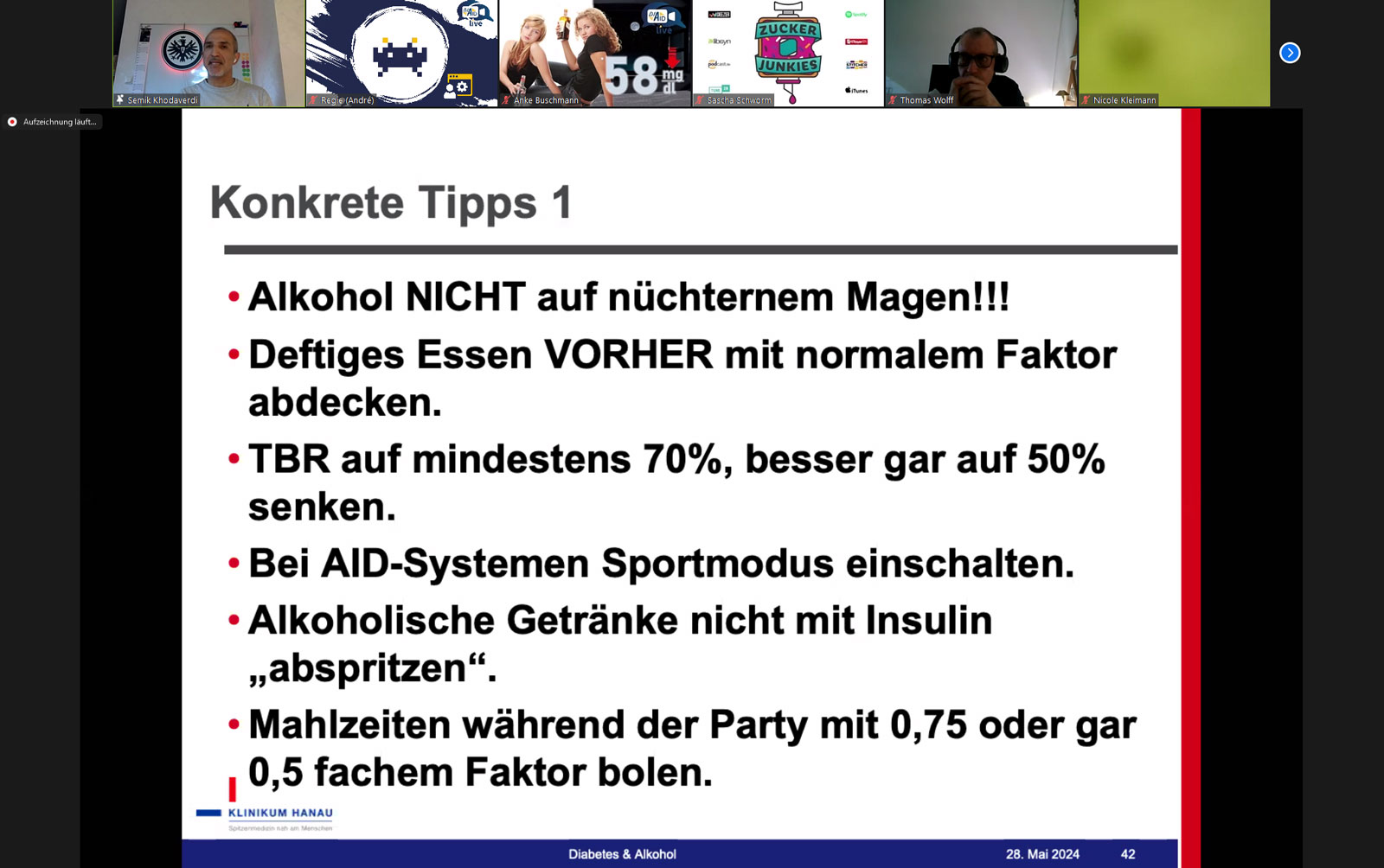 Praktische Tipps zu mAlkoholgenuss mit Diabetes in der Veranstaltung